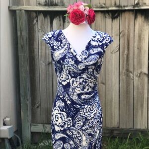 Lauren Ralph Lauren Blue and White Floral Dress